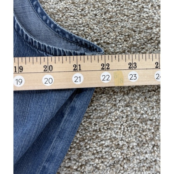 Lands End Lyocell Tiered Midi Dress Size XXL Blue Elastic Tie Waist Seam Pockets - Picture 9 of 12